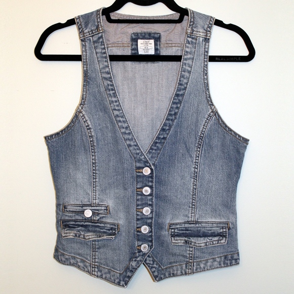 fitted denim vest